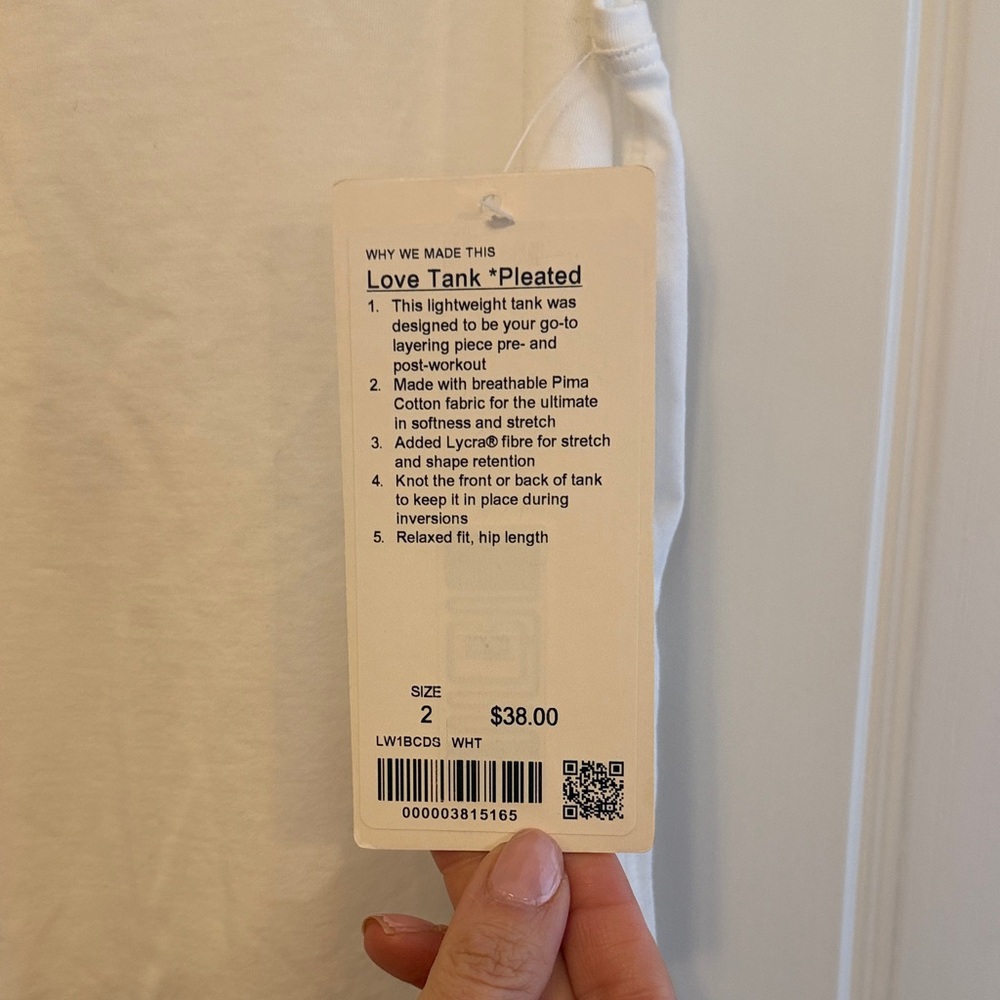 lululemon athletica White Love Tank Top *Pleated - Picture 3 of 4